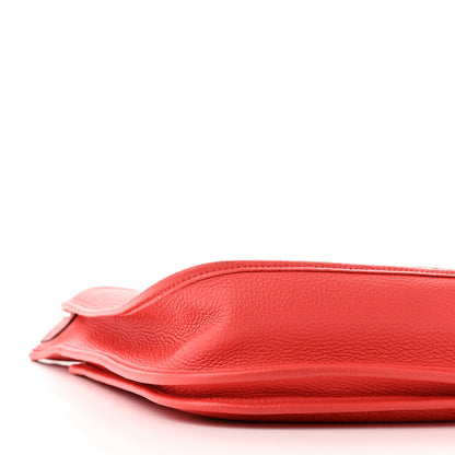 Hermes Taurillon Clemence Evelyne III PM Rouge Pivoine 9 of 10