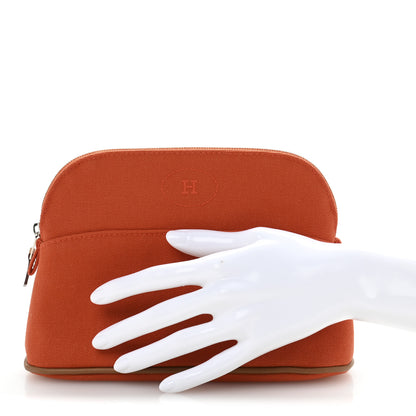 Hermes Cotton Canvas Mini Bolide Travel Cosmetic Pouch Feu 2 of 7