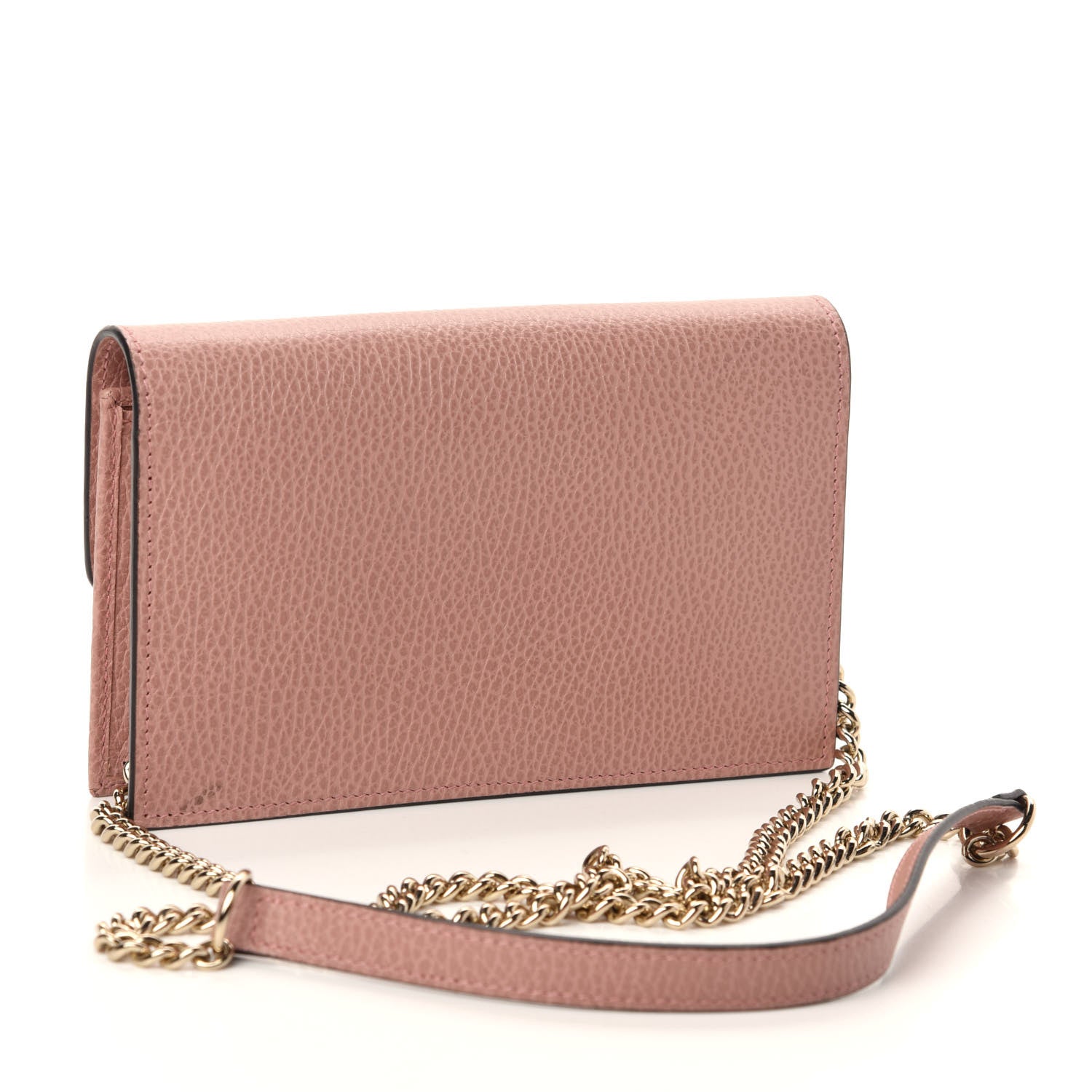 Gucci Dollar Calfskin Interlocking G Chain Wallet Soft Pink 3 of 10