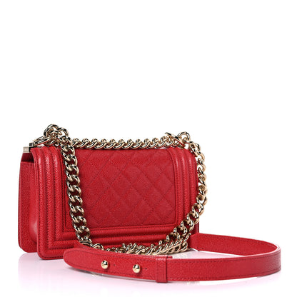 Chanel Caviar Quilted Small Boy Flap Dark Red 3 of 10