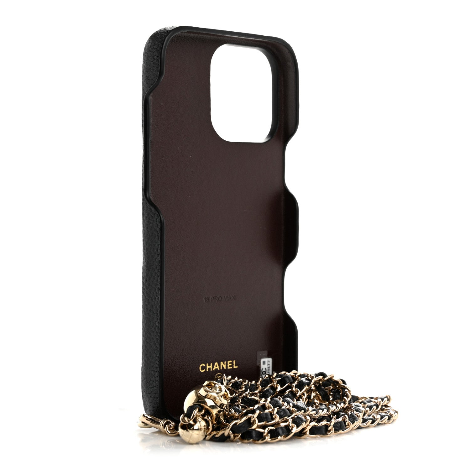 Chanel Caviar Quilted Pearl Crush iPhone 16 Pro Case With Chain Black  1742629  FASHIONPHILE