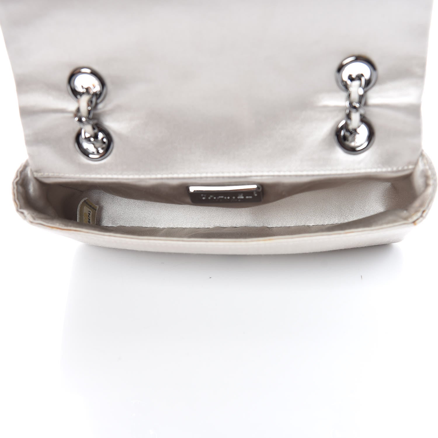 Chanel Satin Beaded Single Flap Silver 7 of 13