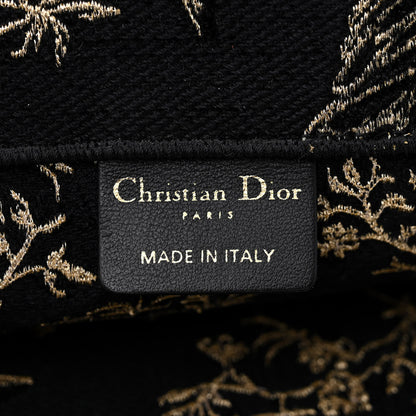 Christian Dior Velvet Jardin d'Hiver Embroidered Large Book Tote Black Gold 6 of 10