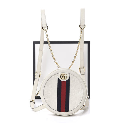 Gucci Textured Calfskin Web Mini Ophidia Round Backpack Mystic White 10 of 10