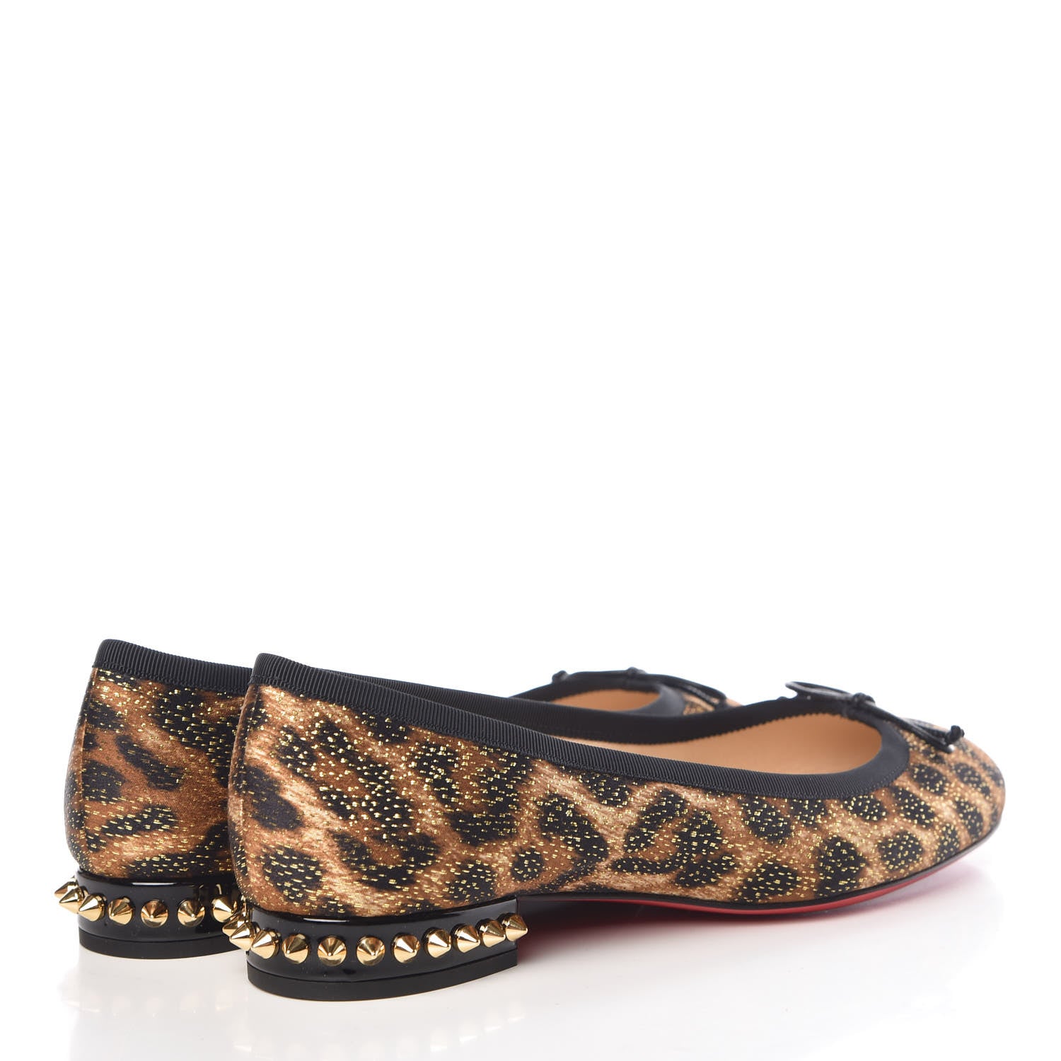 Christian Louboutin Lurex Leopard La Massine Flats 36.5 Black Gold 4 of 8
