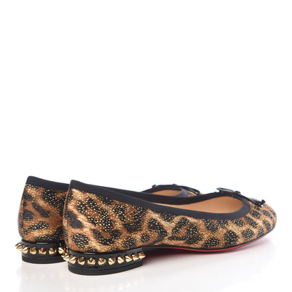 Christian Louboutin Lurex Leopard La Massine Flats 36.5 Black Gold 4 of 8