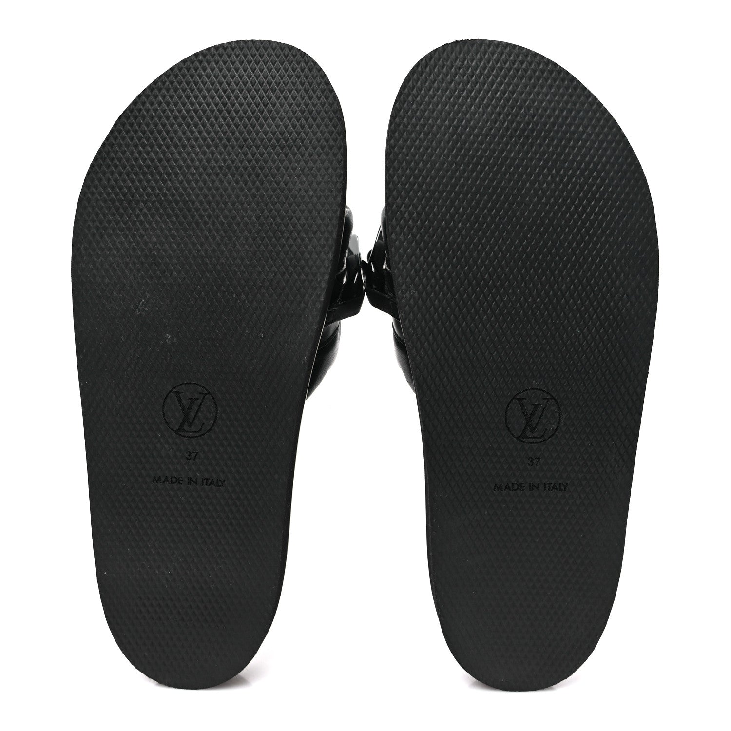 Louis Vuitton Calfskin Embossed Monogram Sunset Flat Comfort Mule 37 Black 6 of 9