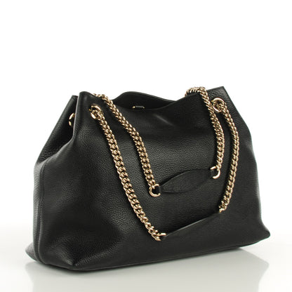 Gucci Pebbled Calfskin Medium Soho Chain Shoulder Bag Black 3 of 7