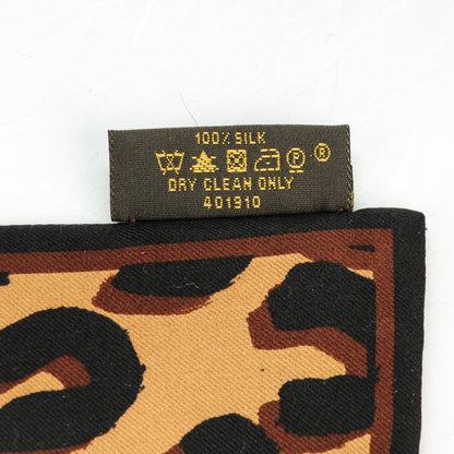 Louis Vuitton Silk Leopard Bandeau Scarf Marron 5 of 5