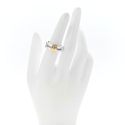 Tiffany Sterling Silver 18K Yellow Gold Atlas Groove Ring 53 6.5 2 of 4