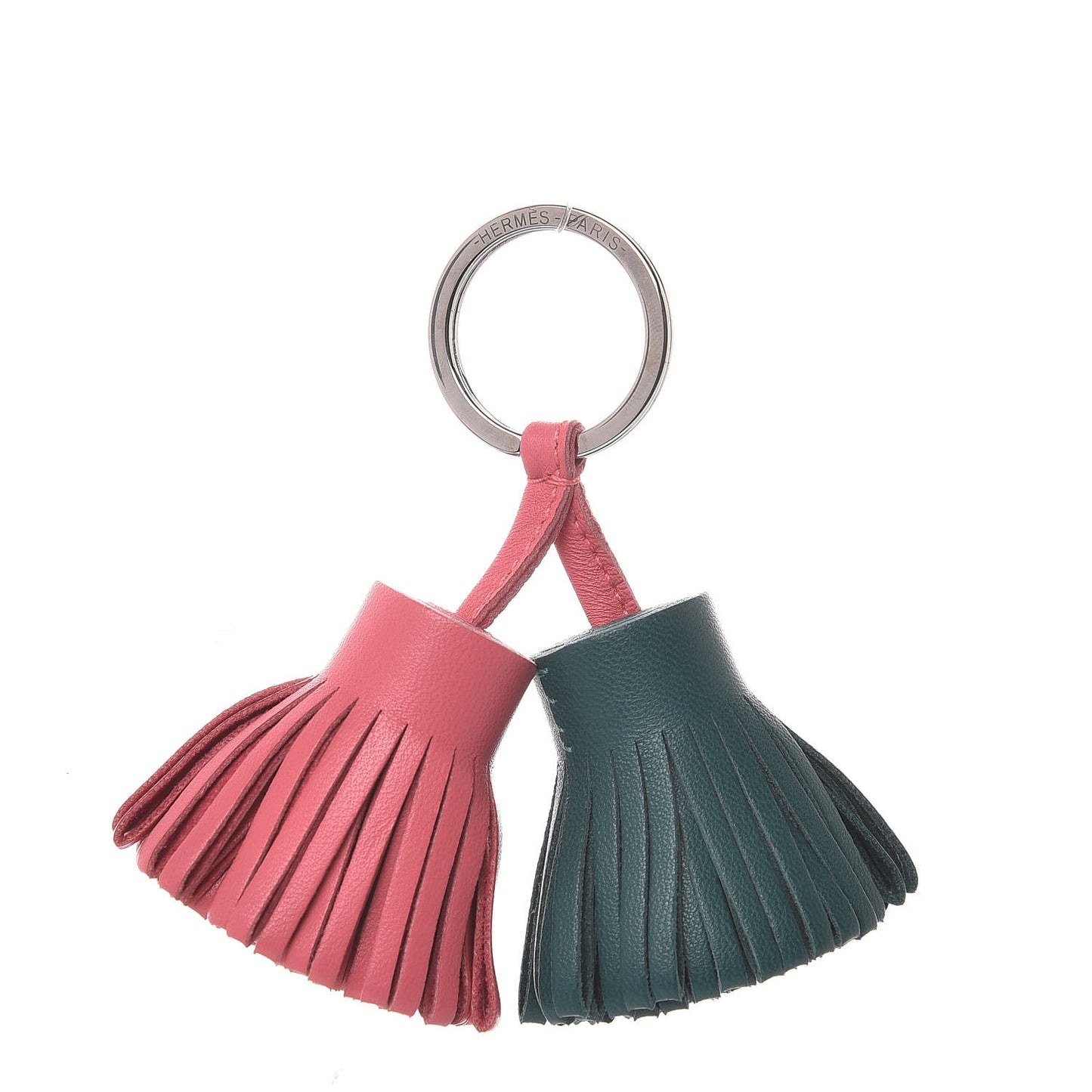 Lambskin Carmen Uno-Dos Key Holder Rose Azalee Malachite