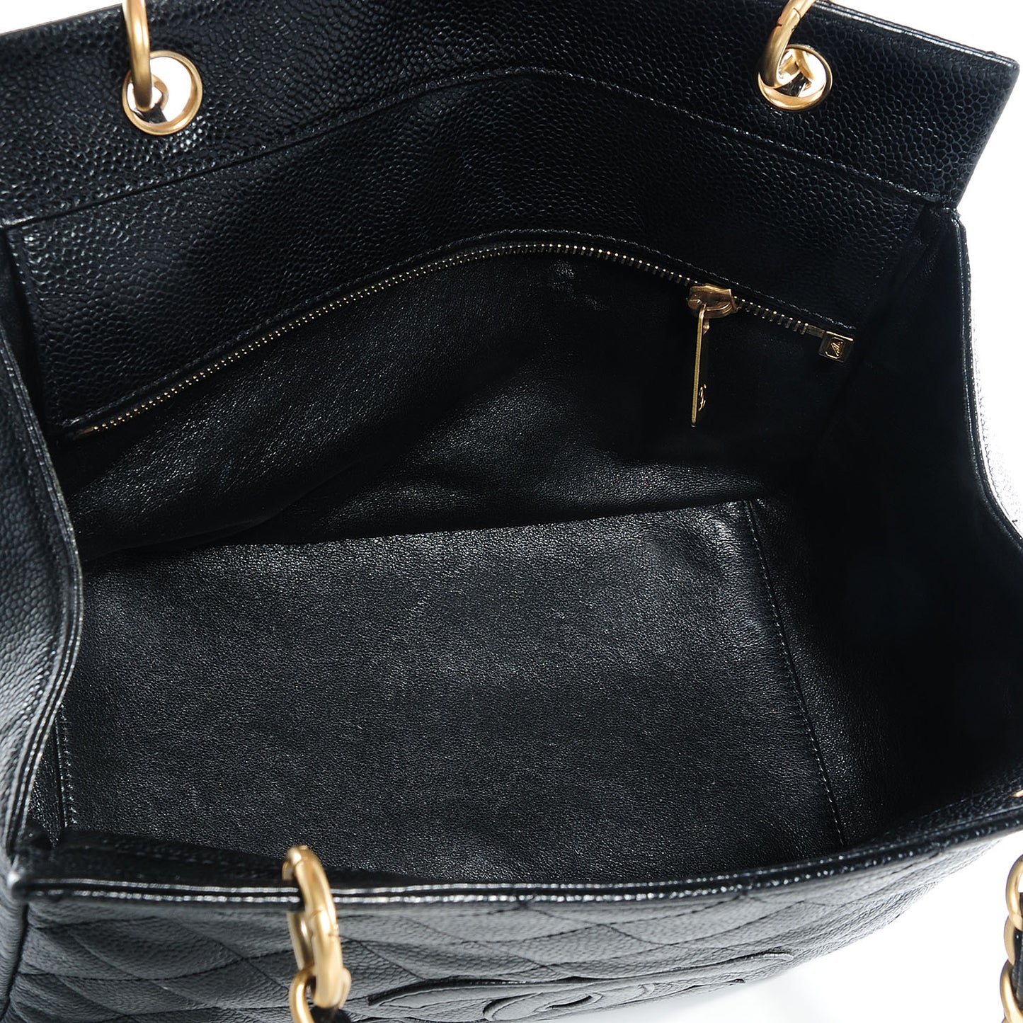 Caviar Quilted Petit Timeless Tote PTT Black
