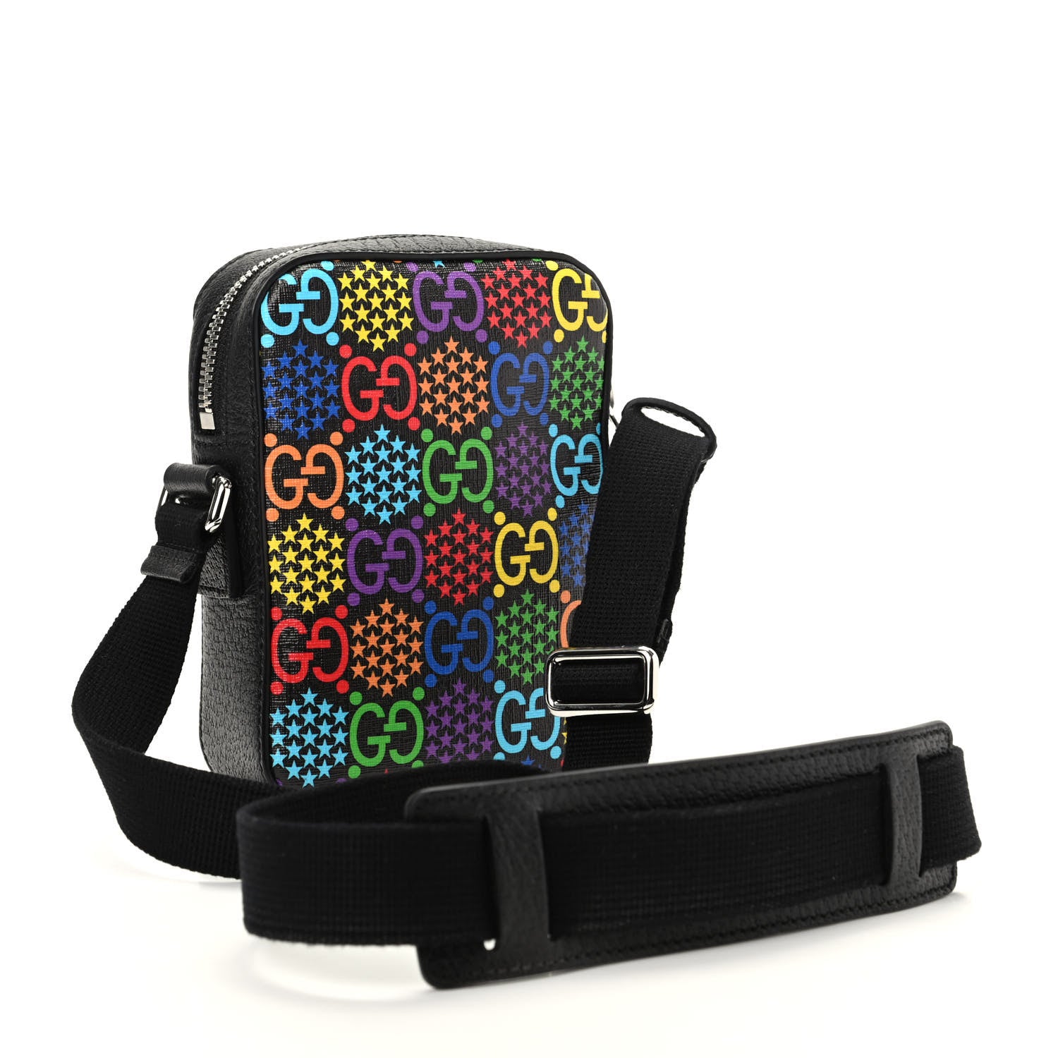 Gucci GG Supreme Monogram Psychedelic Messenger Bag Black 3 of 9