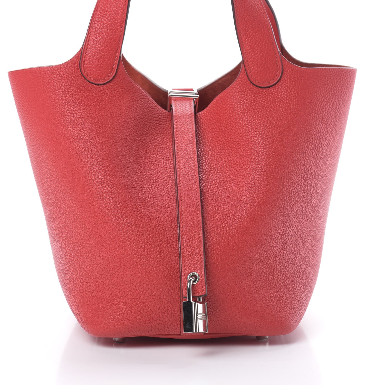 Hermes Taurillon Maurice Picotin Lock 18 PM Rouge de Coeur 8 of 12