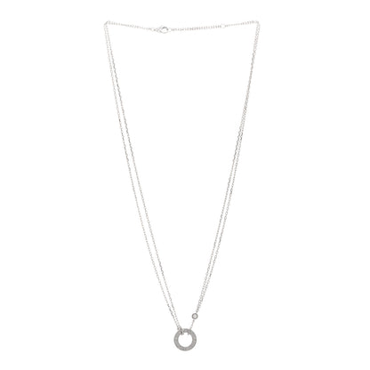 Cartier 18K White Gold 2 Diamond LOVE Necklace 3 of 5