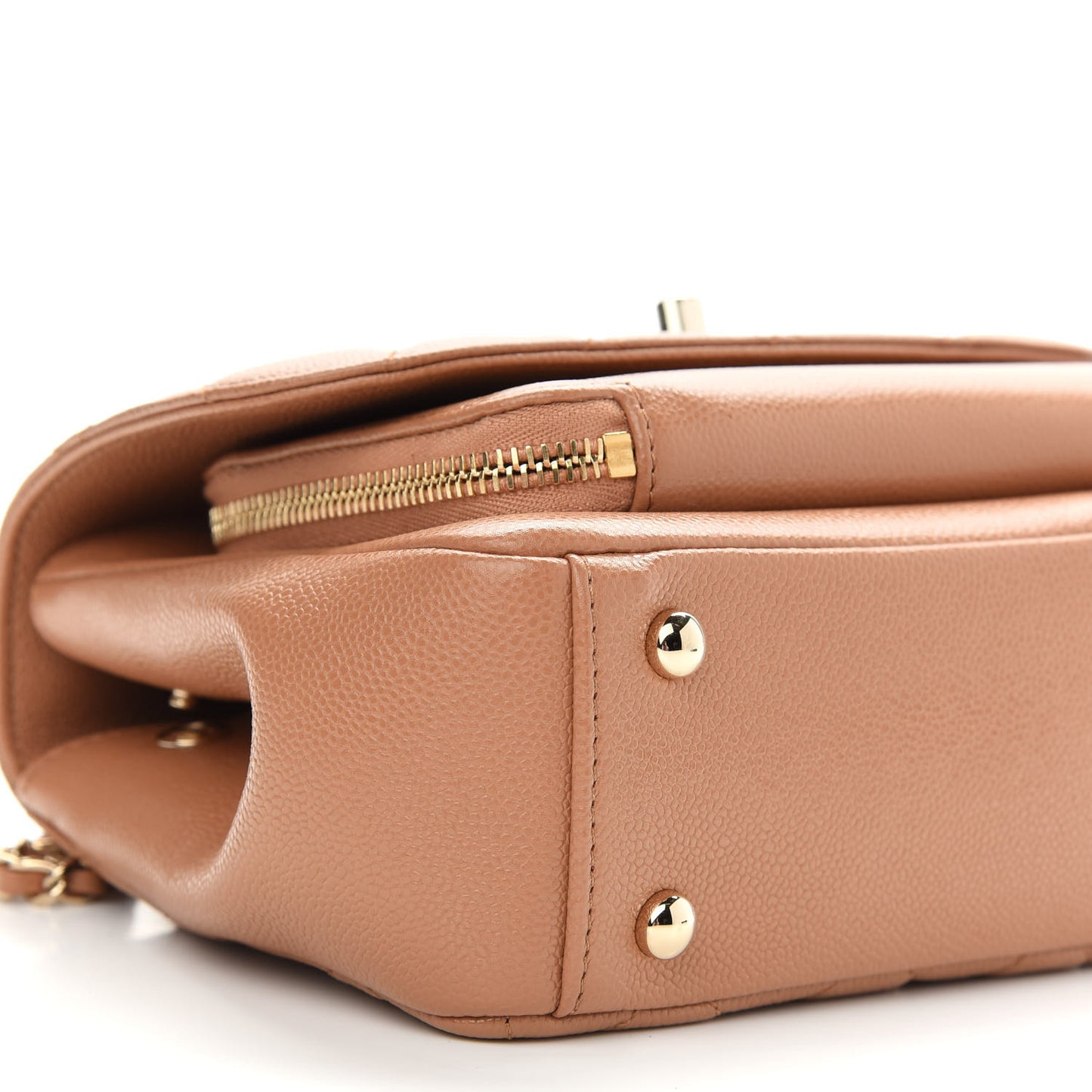 Caviar Quilted Small Business Affinity Flap Camel