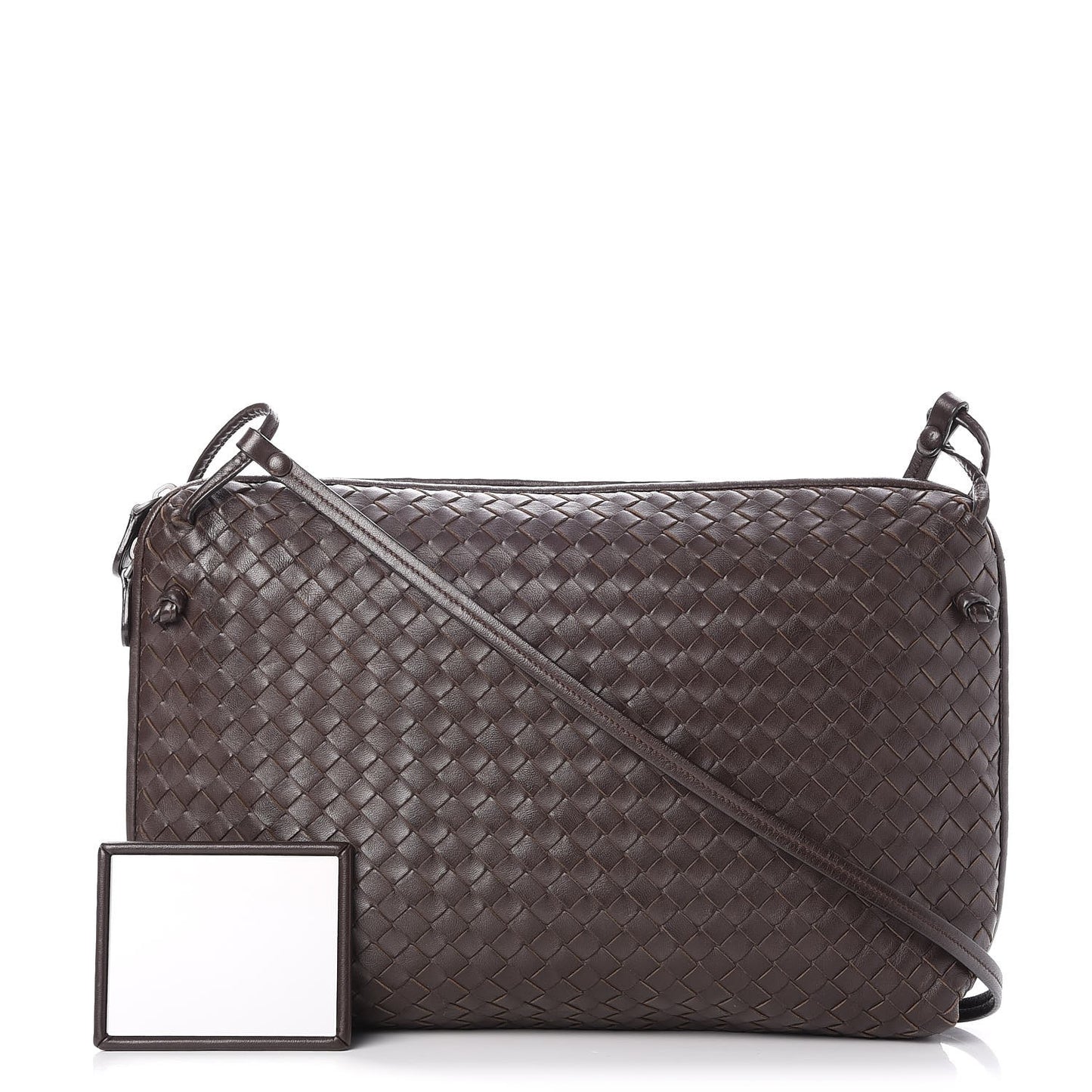 Nappa Intrecciato Pillow Crossbody Messenger Ebano