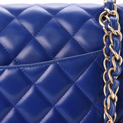 Chanel Lambskin Quilted Jumbo Double Flap Blue 22 of 22
