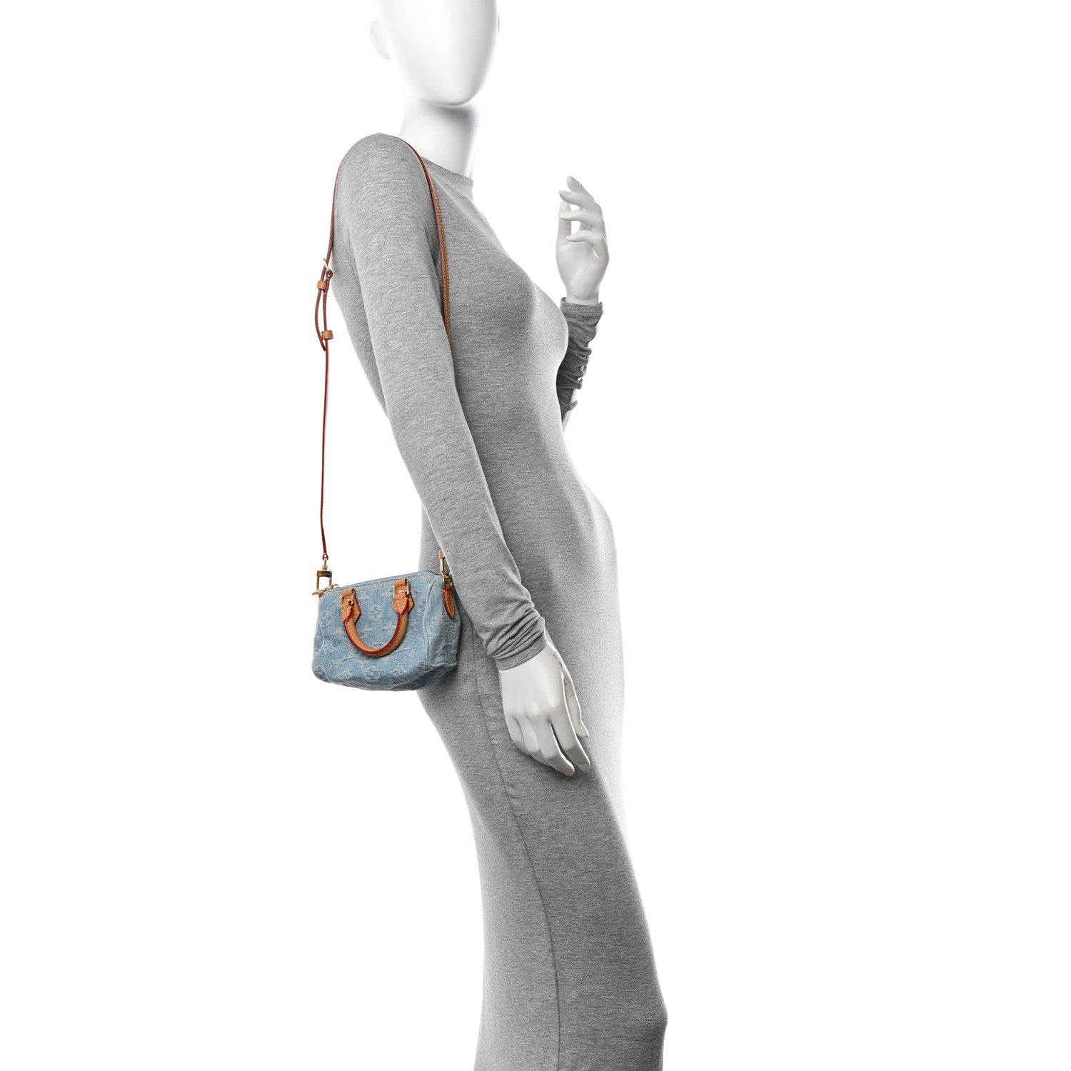 Louis Vuitton Monogram Denim Nano Speedy Sky Blue 2 of 9