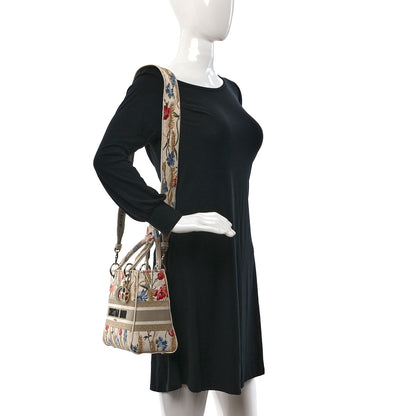 Christian Dior Canvas Embroidered Hibiscus Printed Medium Lady D-Lite Beige Multicolor 2 of 8