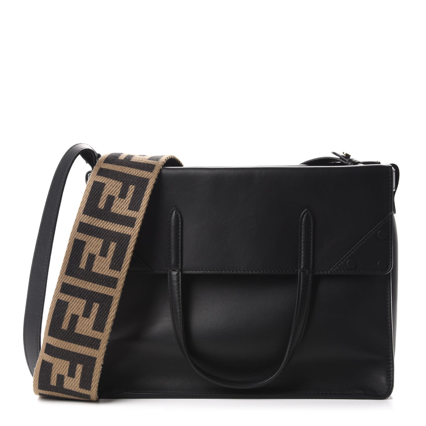 Vitello Grace Matte Large Flip Tote Black
