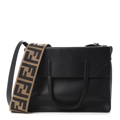 Fendi Vitello Grace Matte Large Flip Tote Black 1 of 10