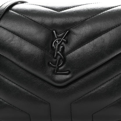 Saint Laurent Calfskin Y Quilted Monogram Toy Loulou Crossbody Bag Black 8 of 9