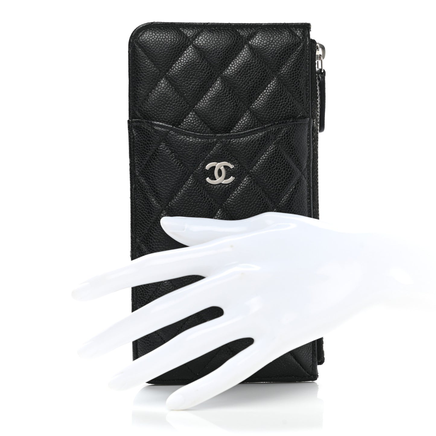 Caviar Quilted Classic iPhone Pouch Black