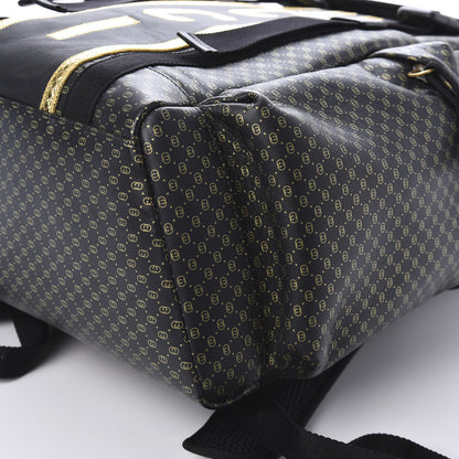 Gucci X DAPPER DAN Calfskin Laminated Ayers GG Micro Monogram Double Buckle Backpack Black Gold 17 of 19