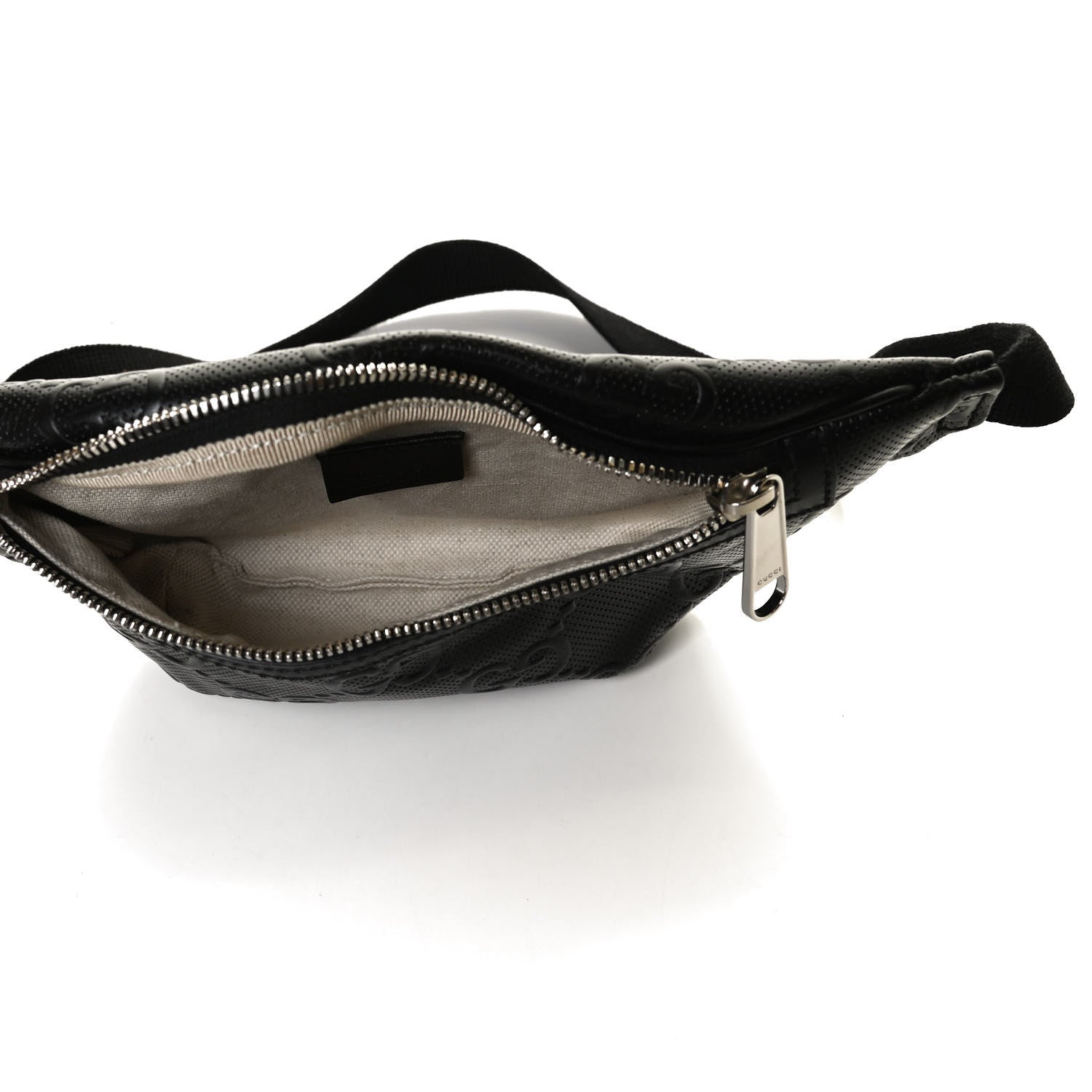 Gucci Calfskin GG Tennis Embossed Belt Bag Black 5 of 13