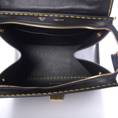 Celine Smooth Calfskin Yellow Stitching Medium Trapeze Black 6 of 14
