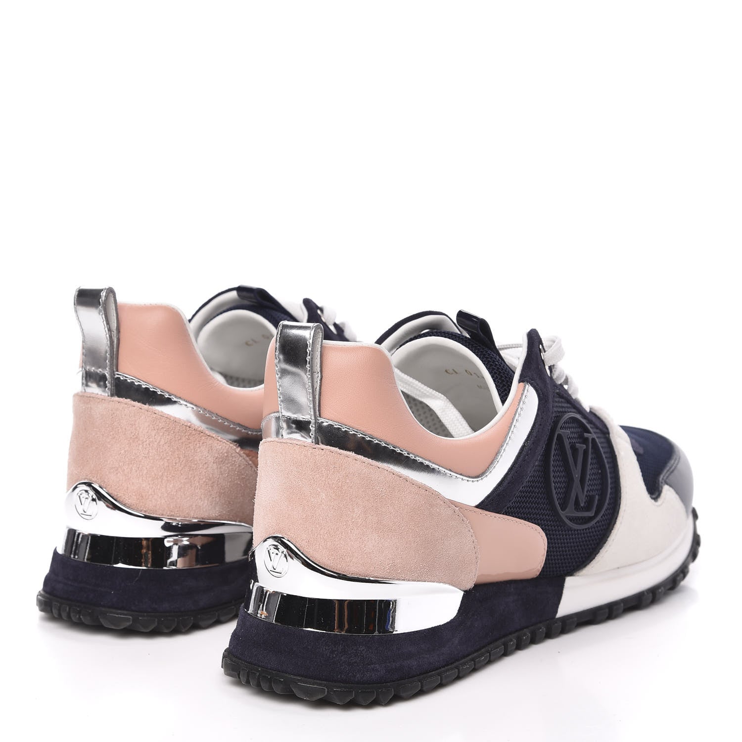 Louis Vuitton Suede Calfskin Run Away Sneakers 37 Blue Pink White 4 of 8