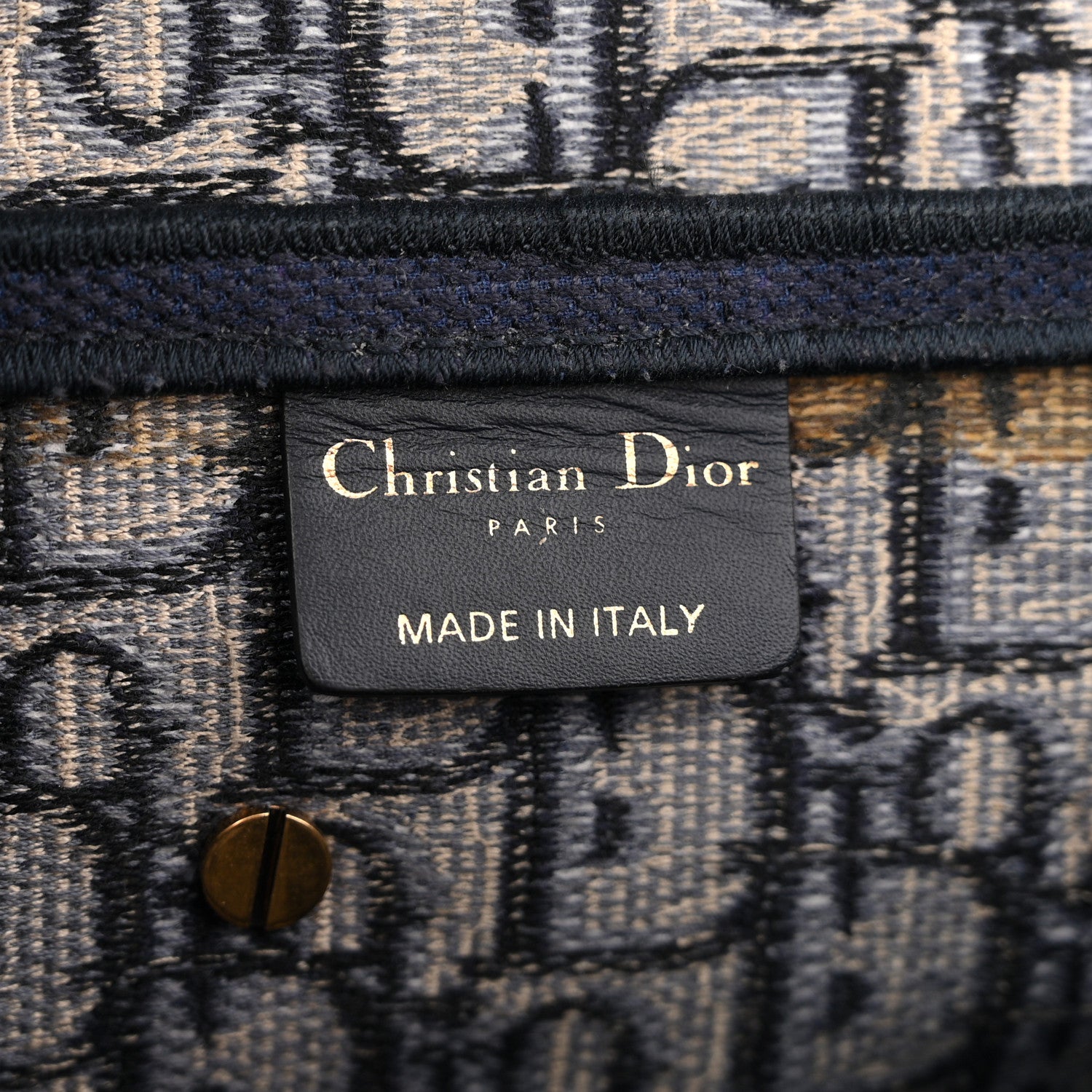 Christian Dior Oblique Embroidered Saddle Bag Blue 6 of 13