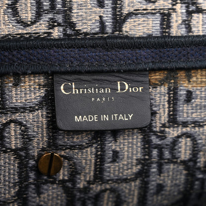 Christian Dior Oblique Embroidered Saddle Bag Blue 6 of 13