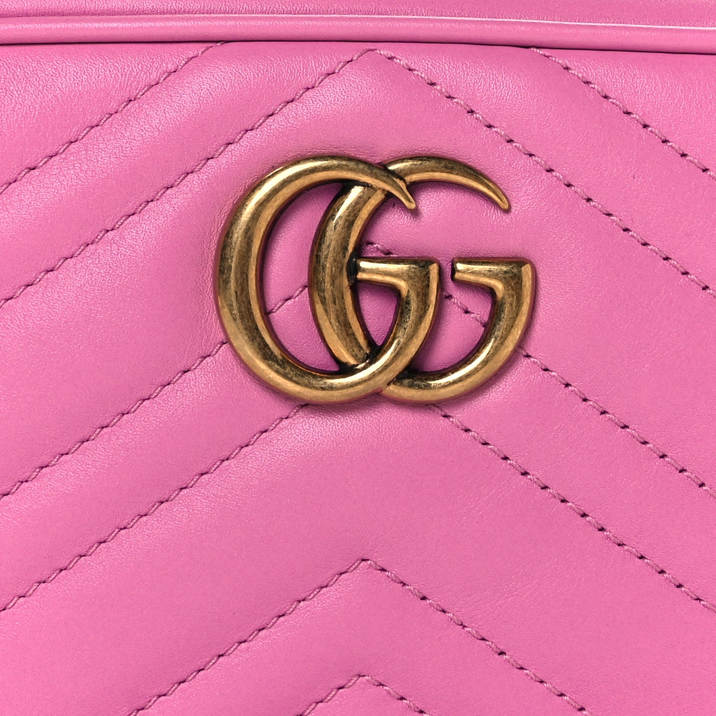 Calfskin Matelasse Mini GG Marmont Chain Shoulder Bag Candy Mousse
