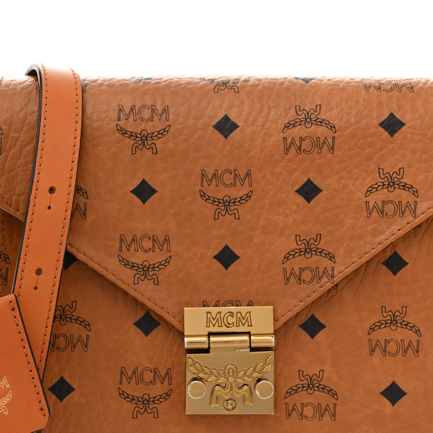 MCM Visetos Patricia Crossbody Bag Cognac 8 of 15