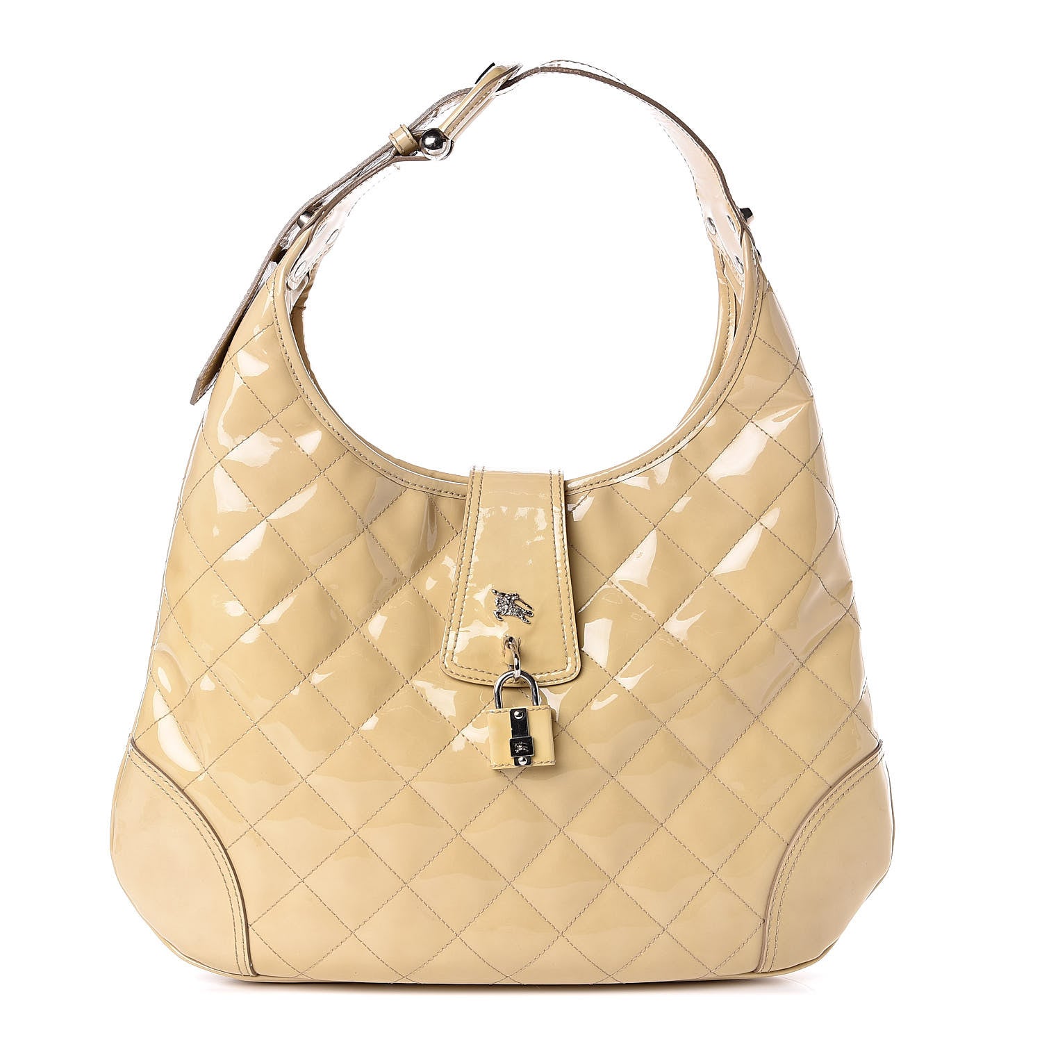 Burberry Patent Quilted Brook Hobo Beige 1 of 10