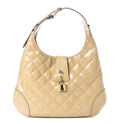 Burberry Patent Quilted Brook Hobo Beige 1 of 10