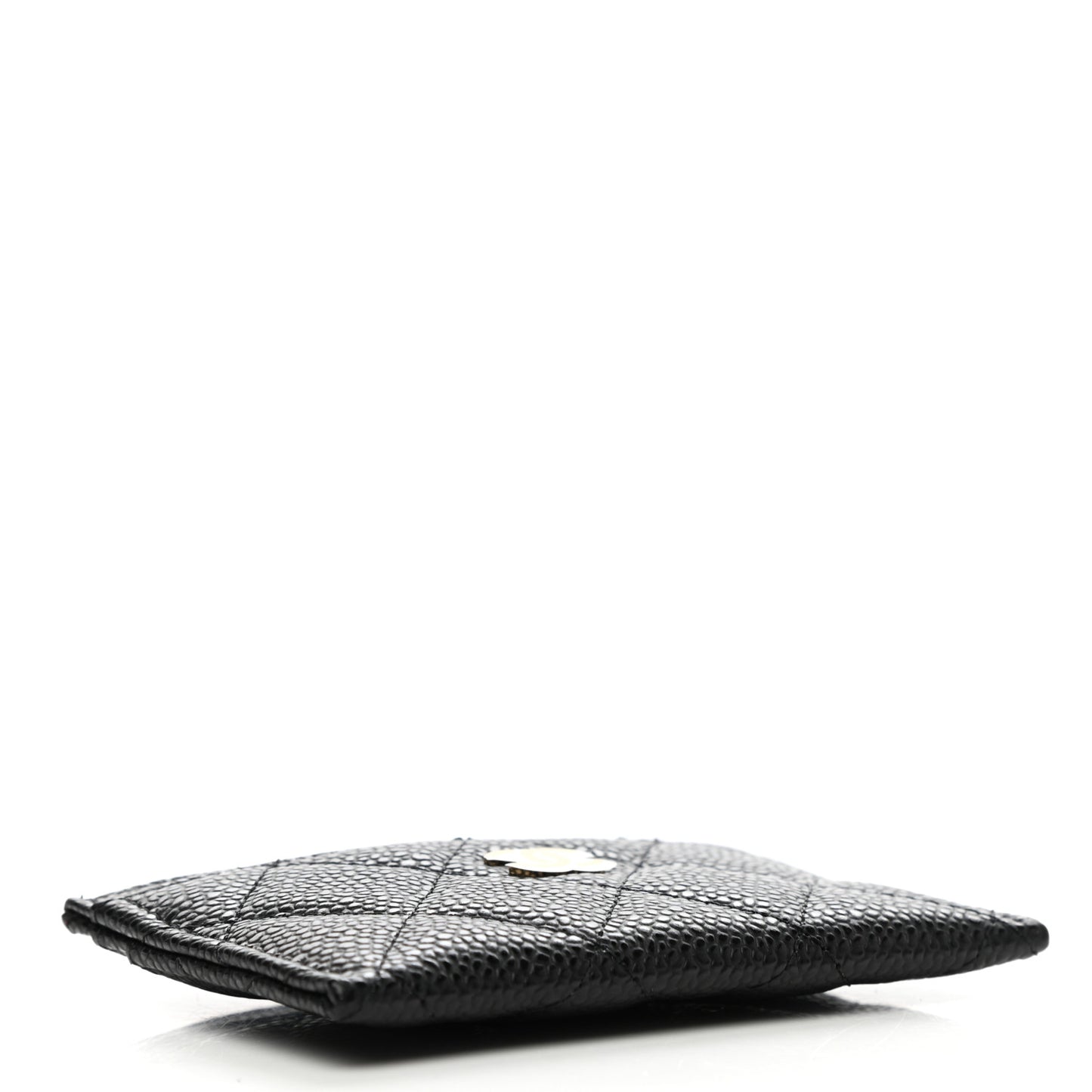 Caviar Quilted Card Holder Black