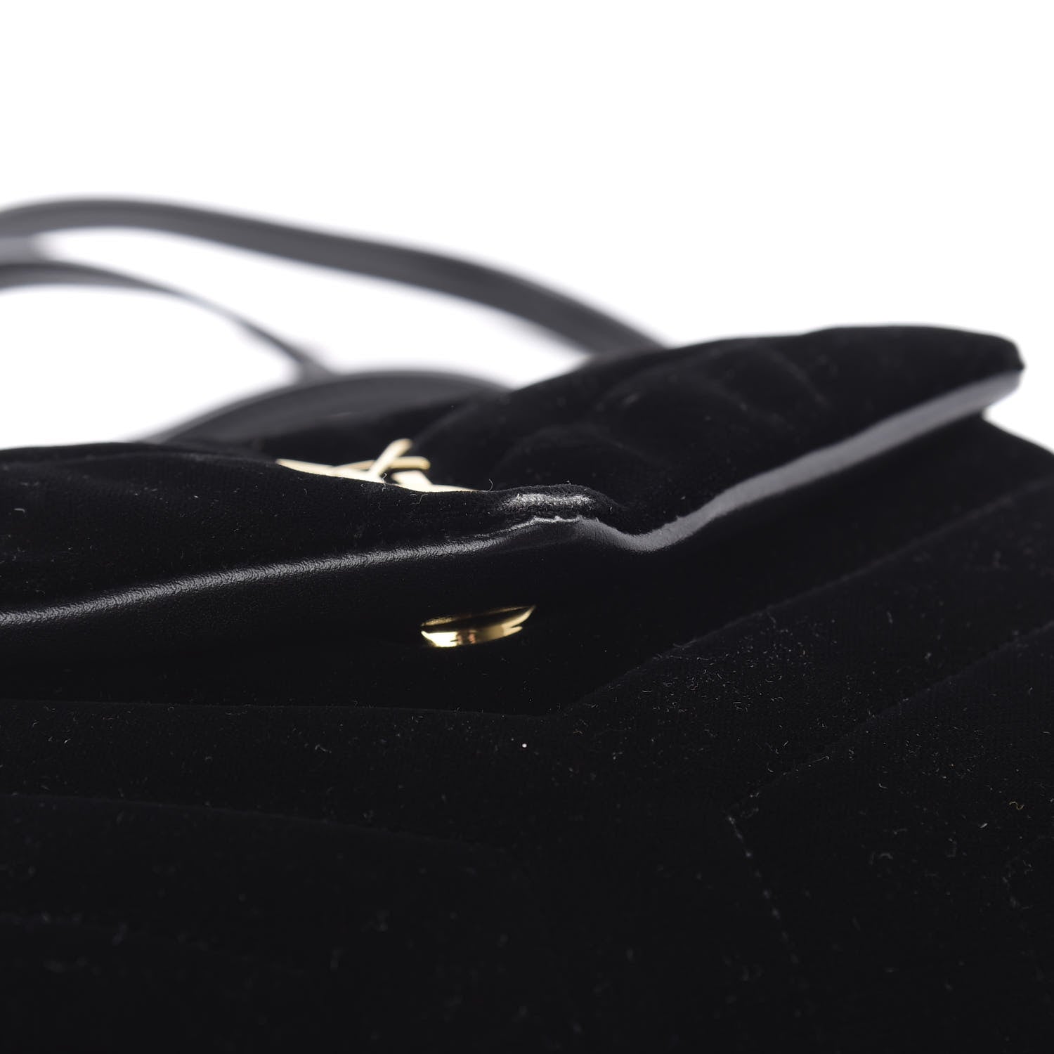 Saint Laurent Velvet Y Quilted Monogram Toy Loulou Chain Satchel French Black 10 of 10