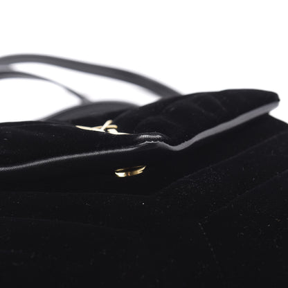 Saint Laurent Velvet Y Quilted Monogram Toy Loulou Chain Satchel French Black 10 of 10