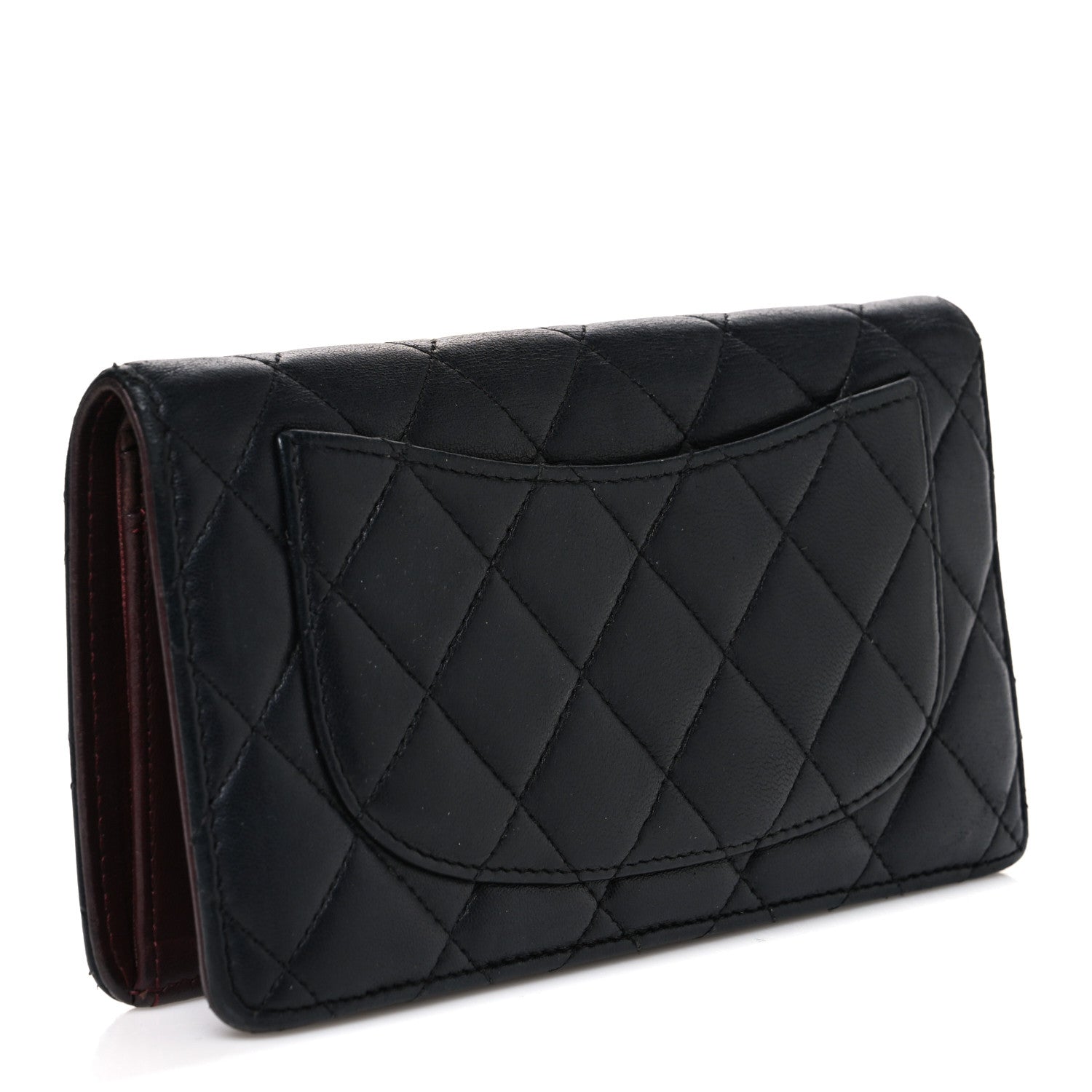 Chanel Lambskin Quilted Yen Wallet Black 3 of 8