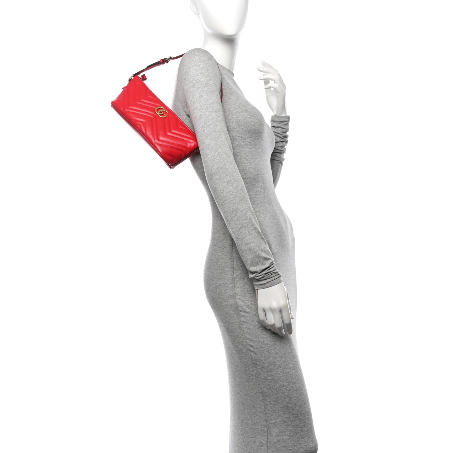 Calfskin Matelasse Chevron GG Marmont Sling Shoulder Bag Rosso