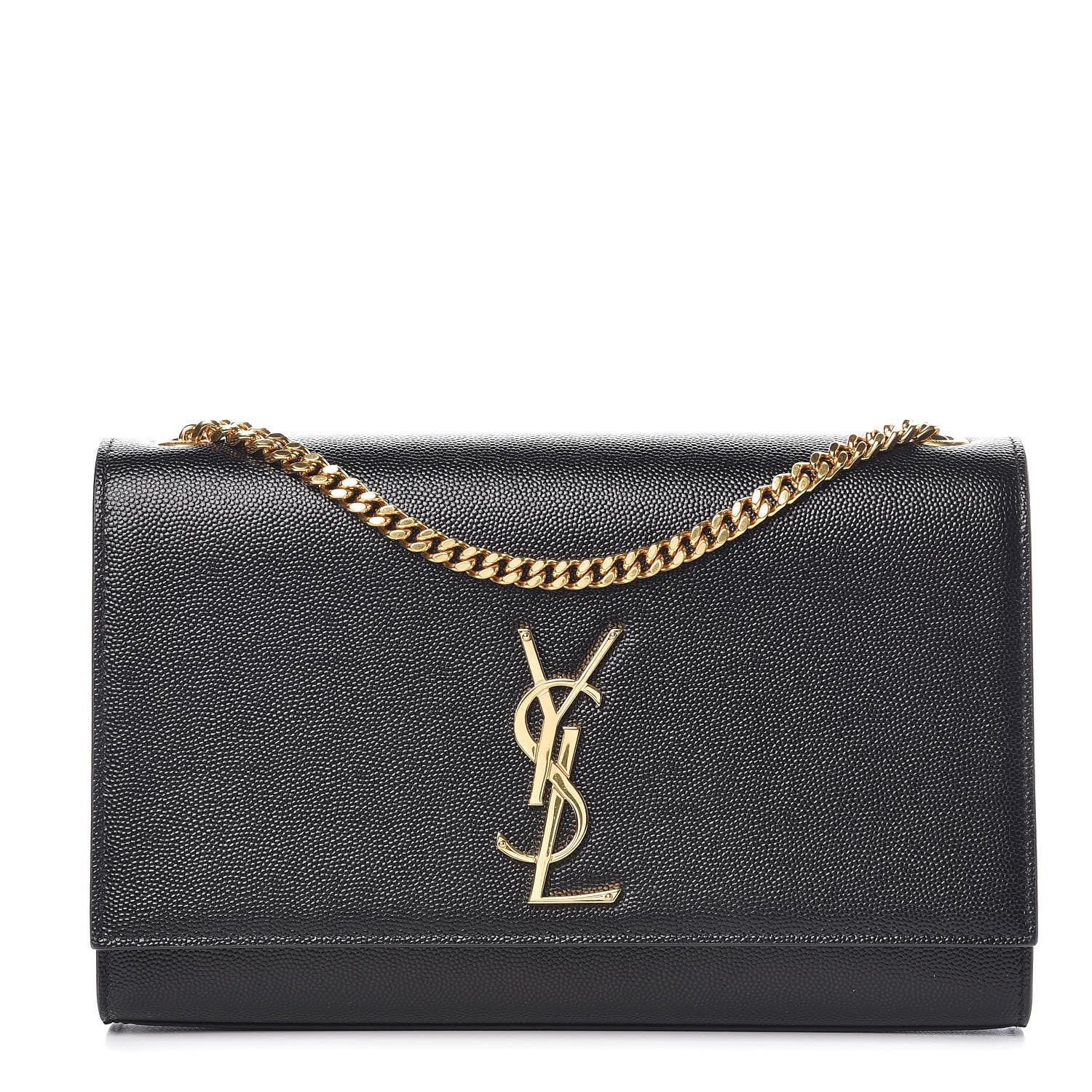 Saint Laurent Grain De Poudre Medium Classic Monogram Kate Satchel Black 1 of 10