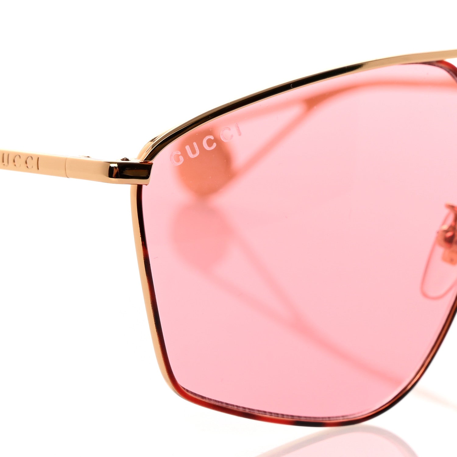 Gucci Square Frame GG0437SA Sunglasses Gold 7 of 8