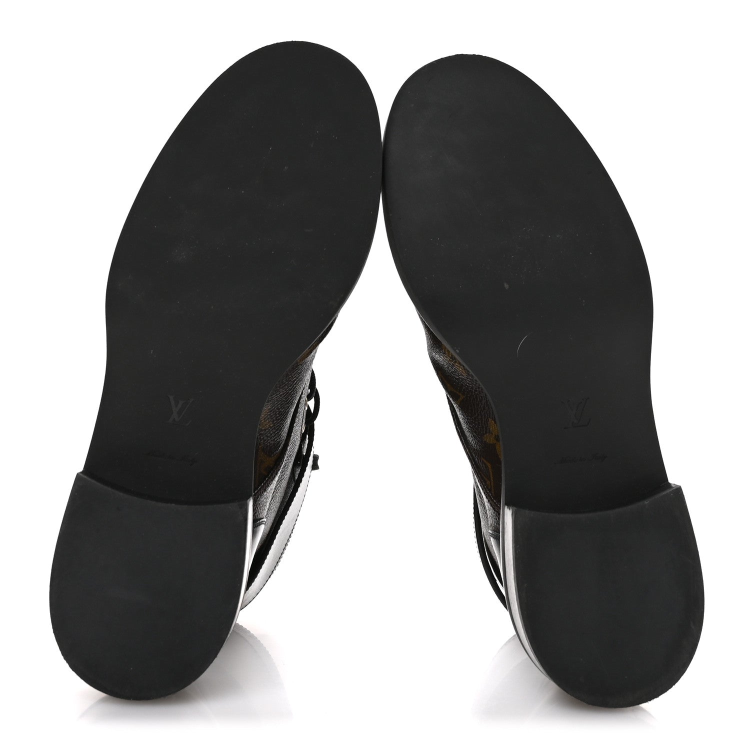 Louis Vuitton Calfskin Monogram Wonderland Flat Ranger Boots 39 Black 6 of 8
