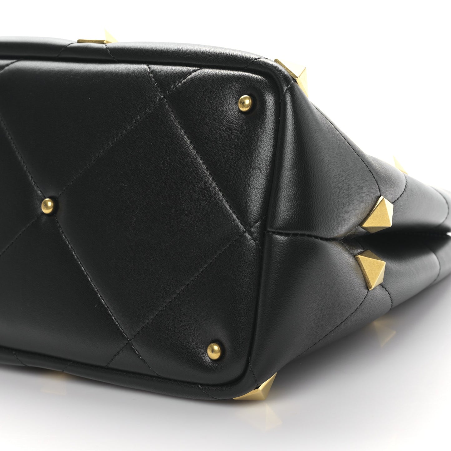 Nappa Roman Stud The Handle Bag Black