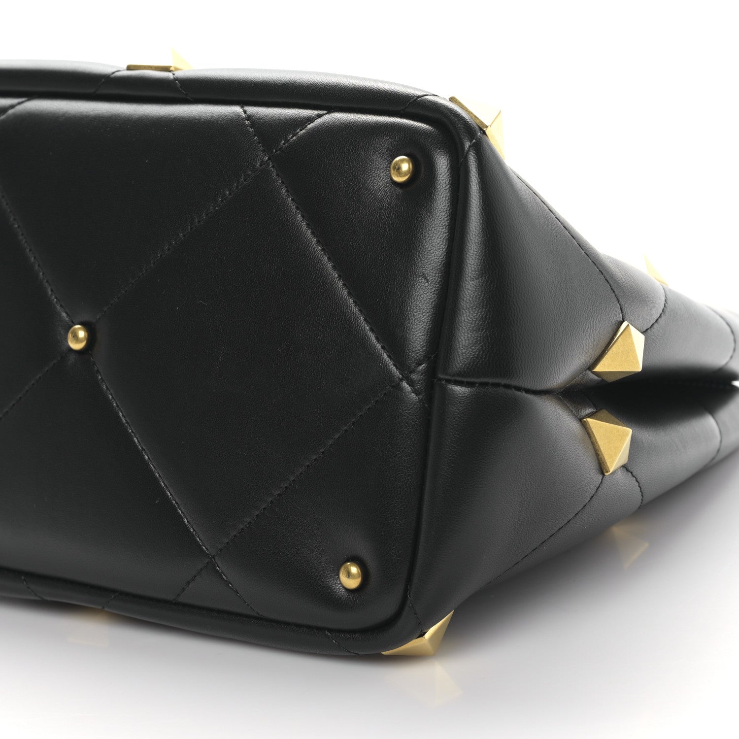 Valentino Garavani Nappa Roman Stud The Handle Bag Black 8 of 8