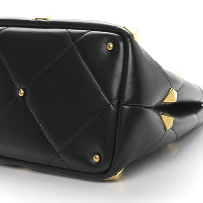 Valentino Garavani Nappa Roman Stud The Handle Bag Black 8 of 8