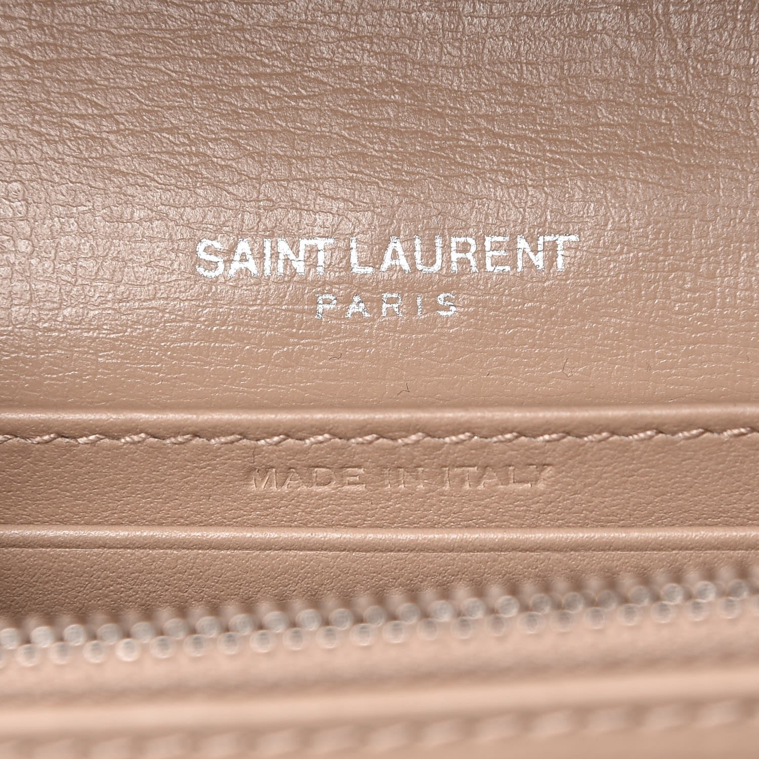 Saint Laurent Calfskin Monogram Sunset Chain Wallet Dark Beige 6 of 9